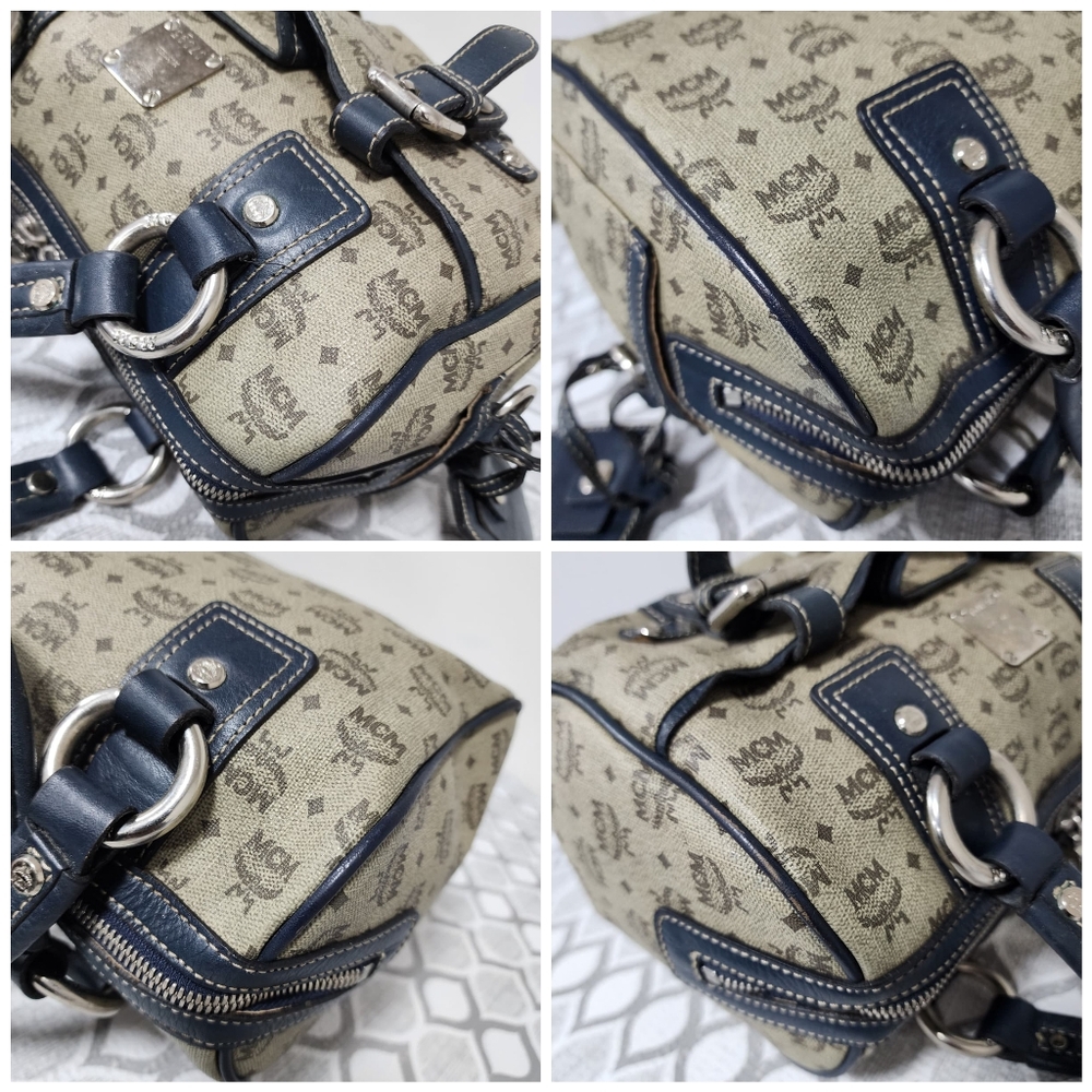 MCM PVC Leather Pocket Shoulder Bag Black/Gray - Picture 12 of 14